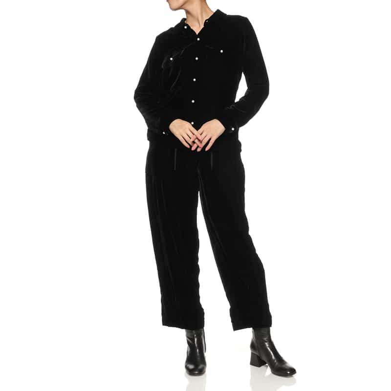 MADISONBLUE MADISONBLUE ＜マディソンブルー＞ ベルベット素材ドローストリングパンツ BLACK