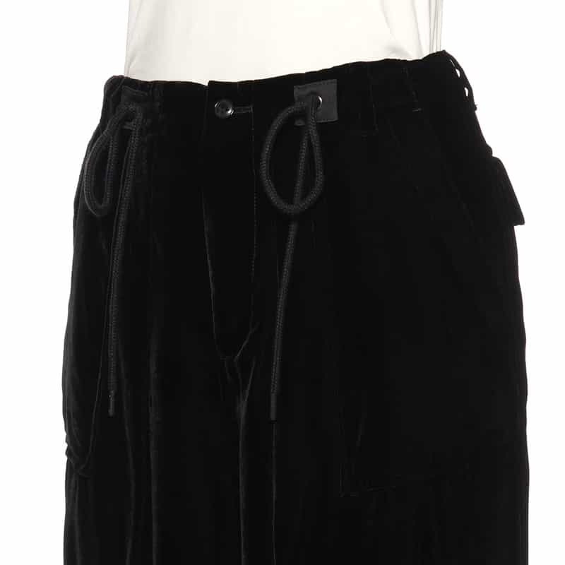 MADISONBLUE MADISONBLUE ＜マディソンブルー＞ ベルベット素材ドローストリングパンツ BLACK