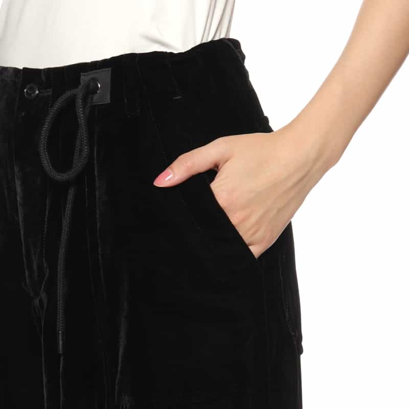 MADISONBLUE MADISONBLUE ＜マディソンブルー＞ ベルベット素材ドローストリングパンツ BLACK