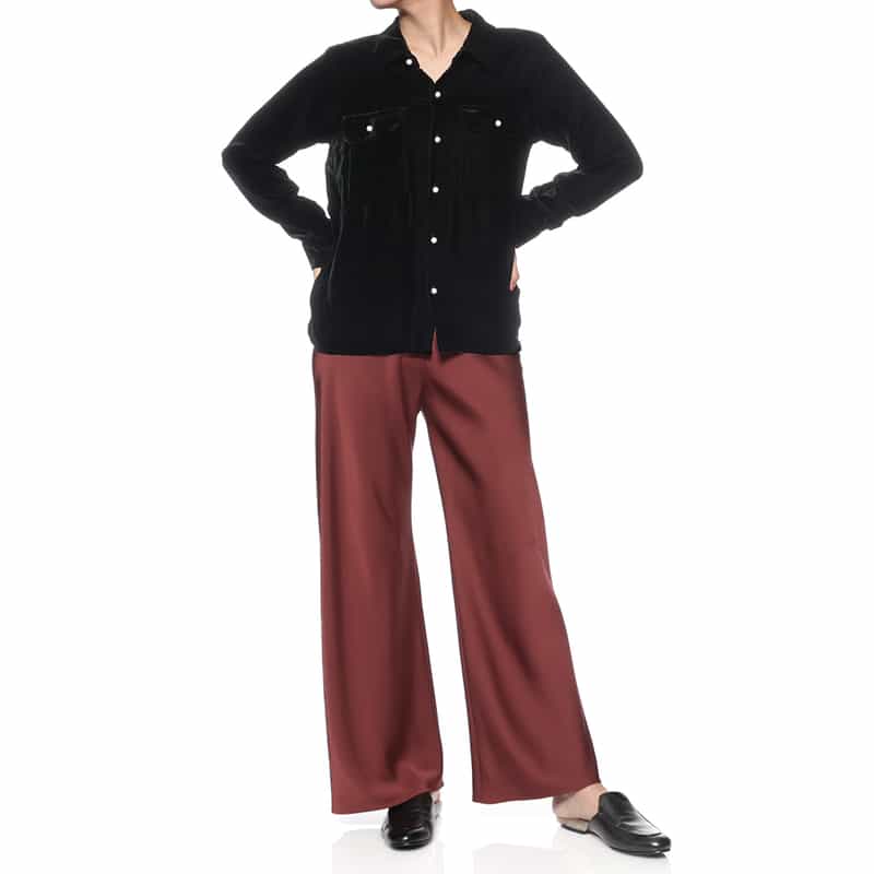 MADISONBLUE MADISONBLUE ＜マディソンブルー＞ ベルベット素材シャツ “ MADAME“ BLACK