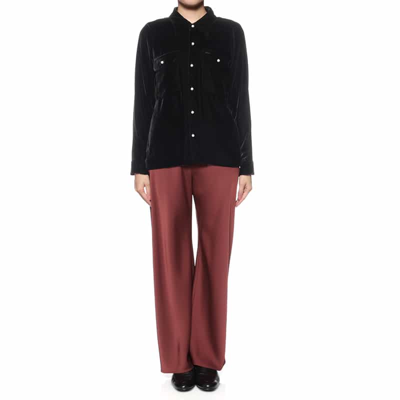 MADISONBLUE MADISONBLUE ＜マディソンブルー＞ ベルベット素材シャツ “ MADAME“ BLACK