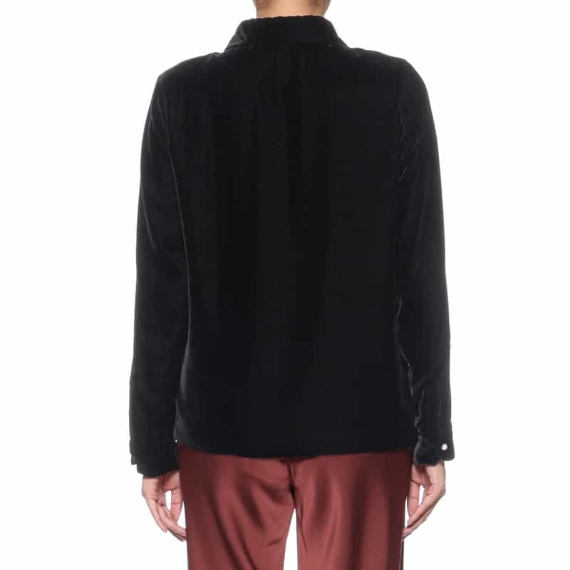 MADISONBLUE MADISONBLUE ＜マディソンブルー＞ ベルベット素材シャツ “ MADAME“ BLACK