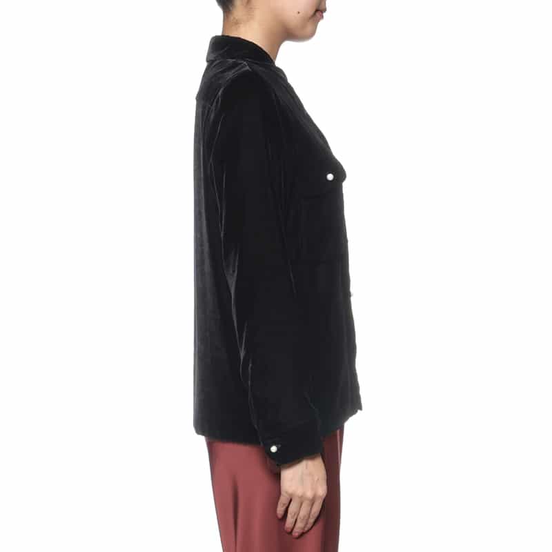 MADISONBLUE MADISONBLUE ＜マディソンブルー＞ ベルベット素材シャツ “ MADAME“ BLACK