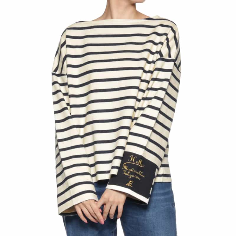 MADISONBLUE MADISONBLUE＜マディソンブルー＞ ボートネックボーダー柄Tシャツ WHITE