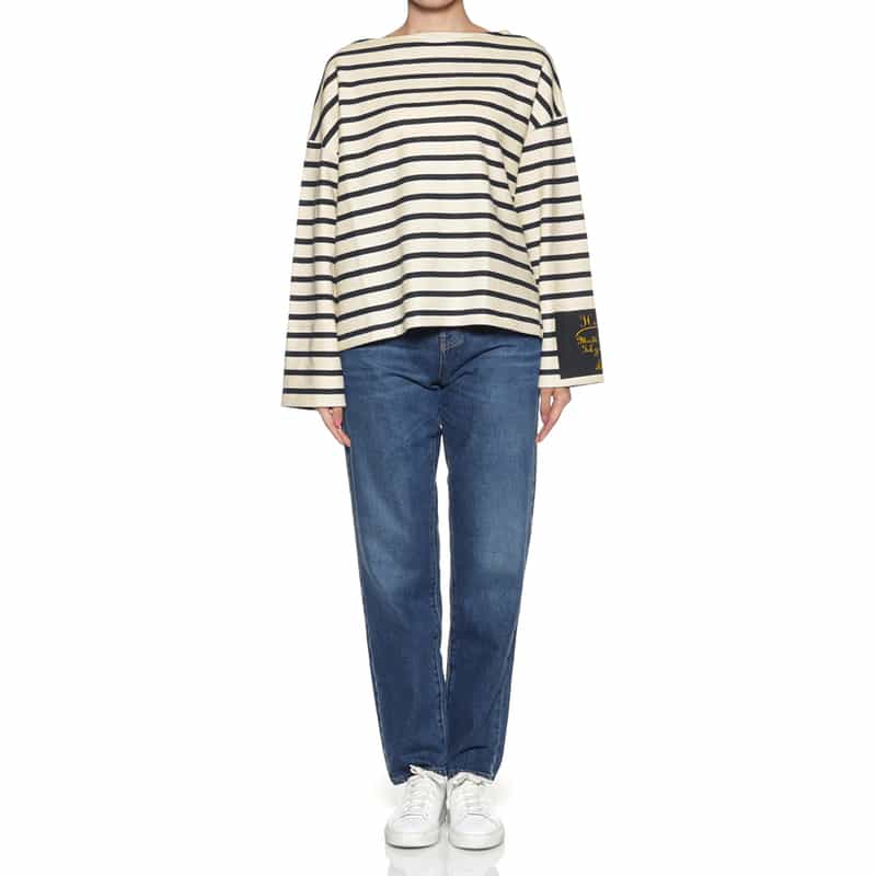 MADISONBLUE MADISONBLUE＜マディソンブルー＞ ボートネックボーダー柄Tシャツ WHITE