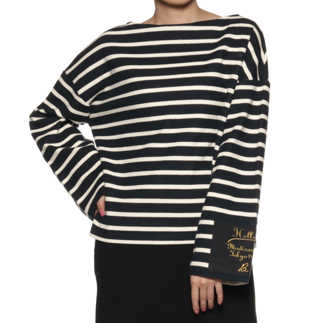 MADISONBLUE＜マディソンブルー＞ ボートネックボーダー柄Tシャツ