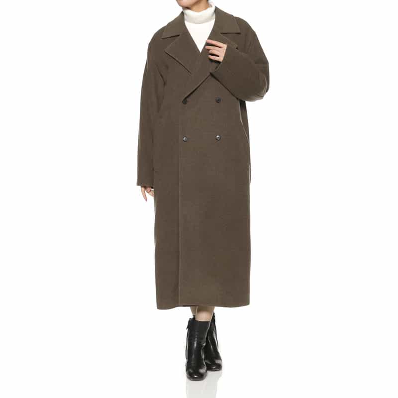 AURALEE AURALEE＜オーラリー＞ ダブルブレストロングコート BROWN