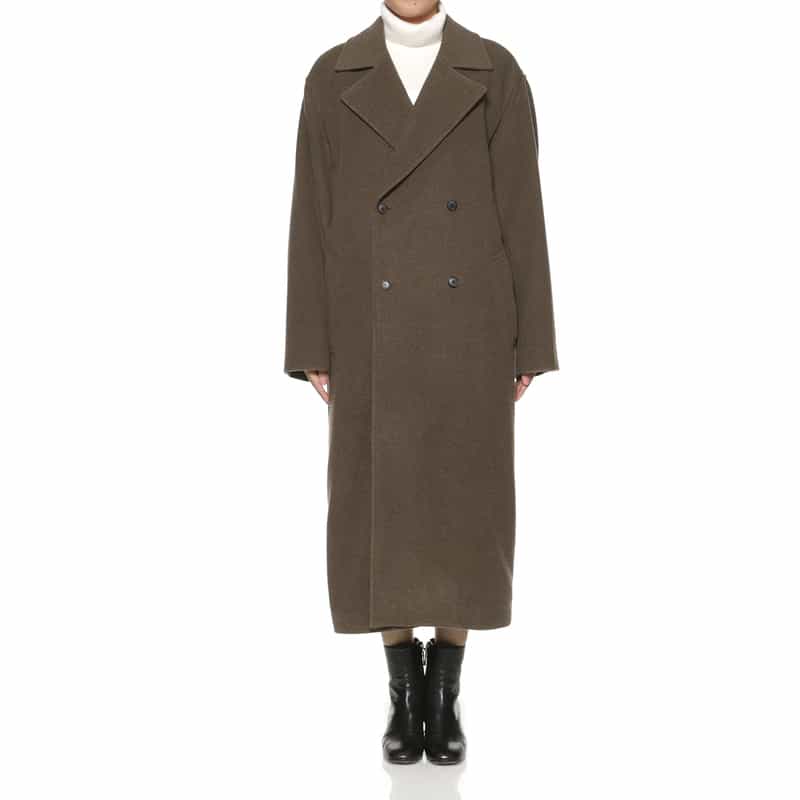 AURALEE AURALEE＜オーラリー＞ ダブルブレストロングコート BROWN