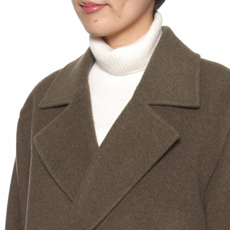 AURALEE AURALEE＜オーラリー＞ ダブルブレストロングコート BROWN