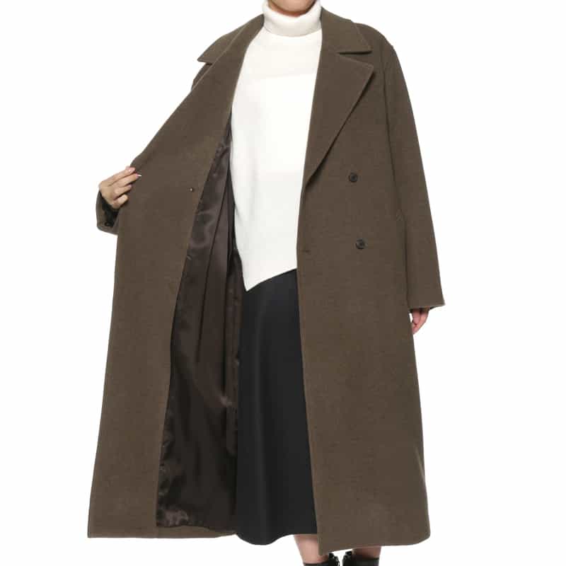 AURALEE AURALEE＜オーラリー＞ ダブルブレストロングコート BROWN