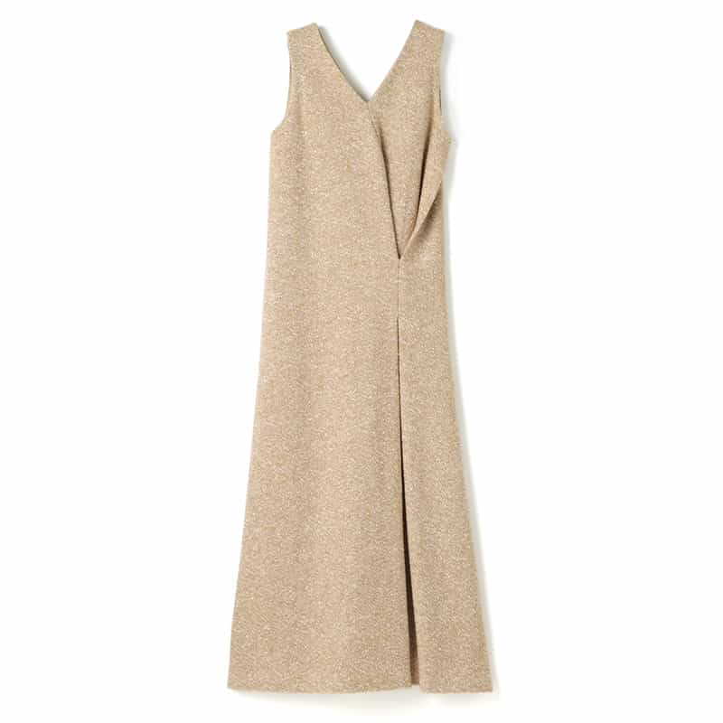 AURALEE AURALEE＜オーラリー＞ Vネックドレープドレス CAMEL