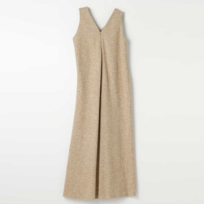 AURALEE AURALEE＜オーラリー＞ Vネックドレープドレス CAMEL