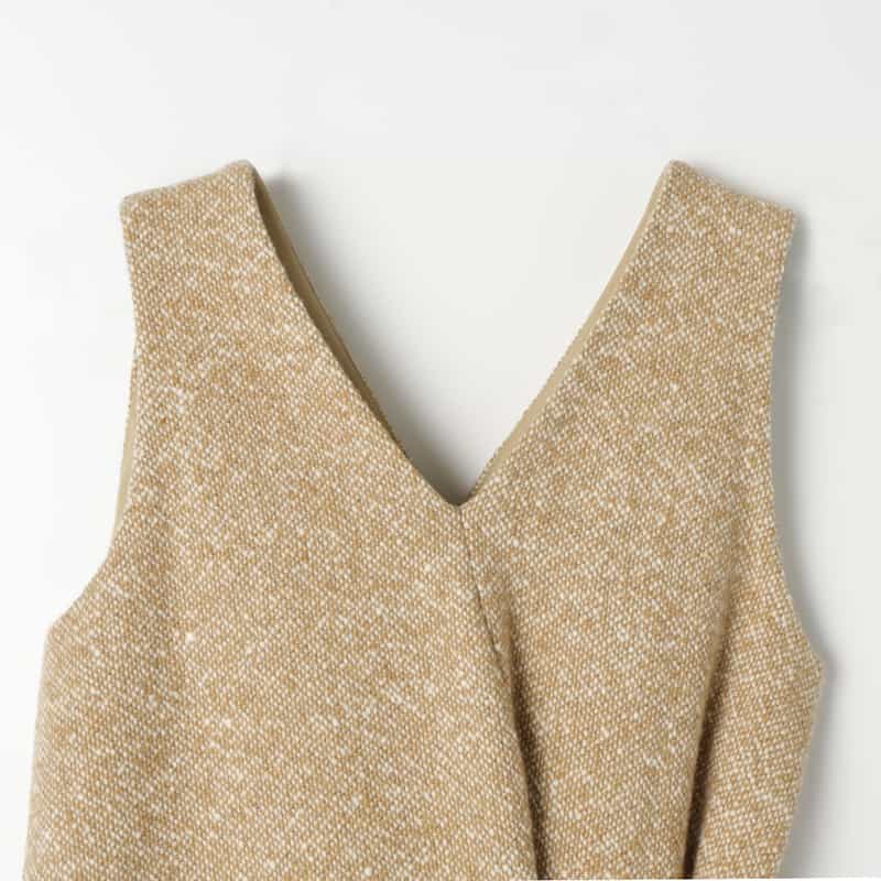 AURALEE AURALEE＜オーラリー＞ Vネックドレープドレス CAMEL