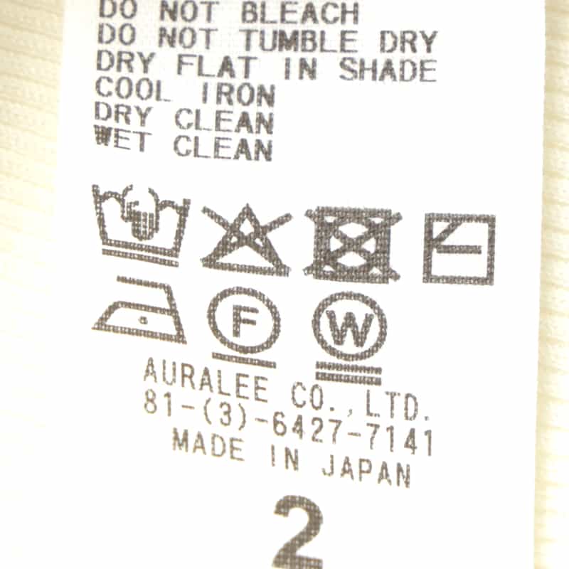 AURALEE AURALEE＜オーラリー＞ ロングスリーブカットソー IVORY