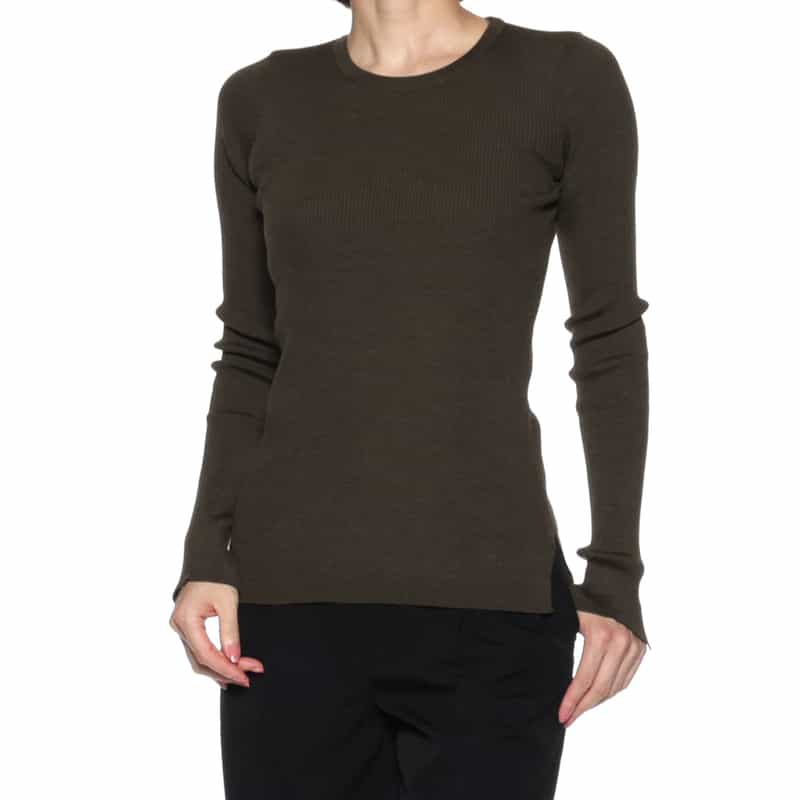 AURALEE AURALEE＜オーラリー＞ クルーネックニットプルオーバー BROWN