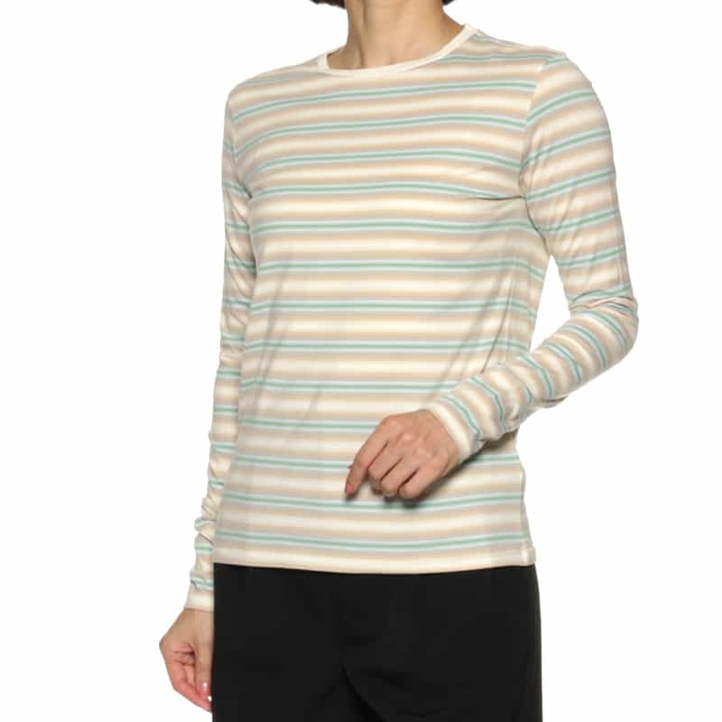 AURALEE AURALEE＜オーラリー＞ ロングスリーブボーダー柄Tシャツ IVORY