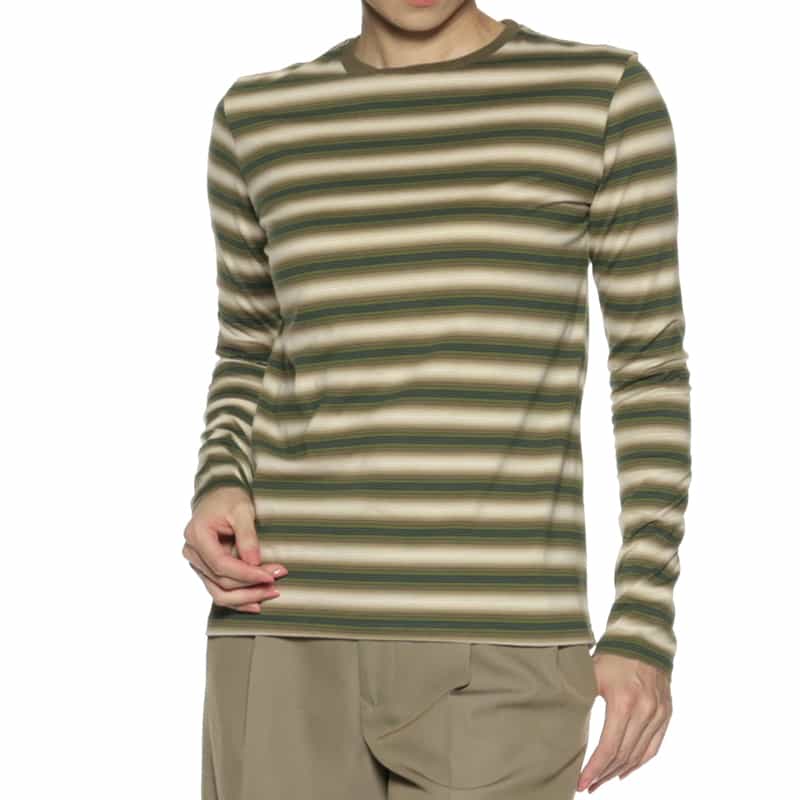 AURALEE AURALEE＜オーラリー＞ ロングスリーブボーダー柄Tシャツ BROWN