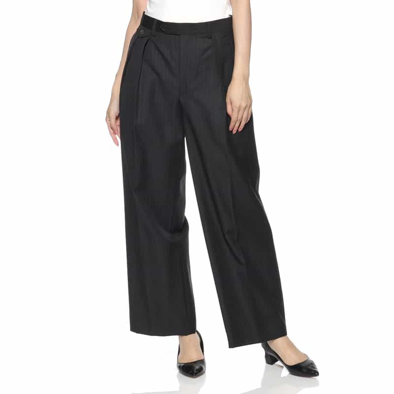 AURALEE AURALEE＜オーラリー＞ セットアップ ストライプ柄タックパンツ NAVY