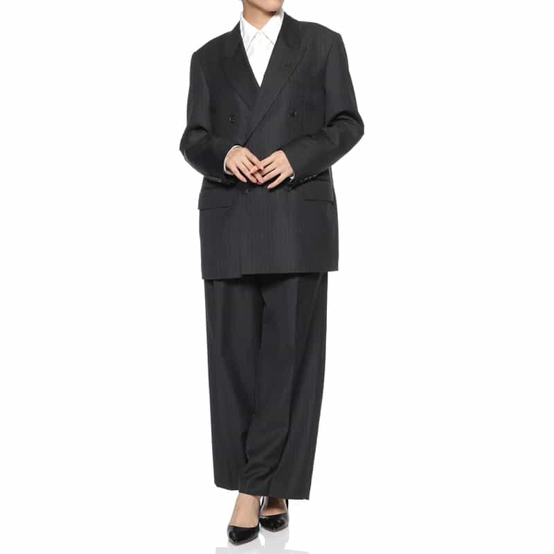 AURALEE AURALEE＜オーラリー＞ セットアップ ストライプ柄タックパンツ NAVY