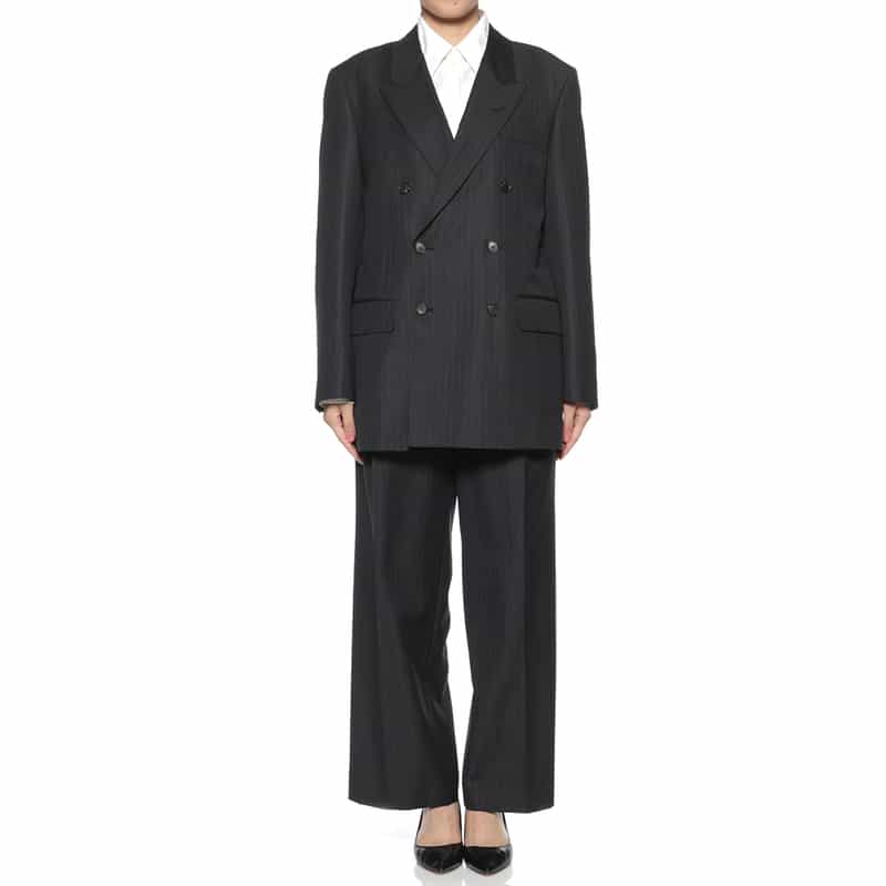 AURALEE AURALEE＜オーラリー＞ セットアップ ストライプ柄タックパンツ NAVY