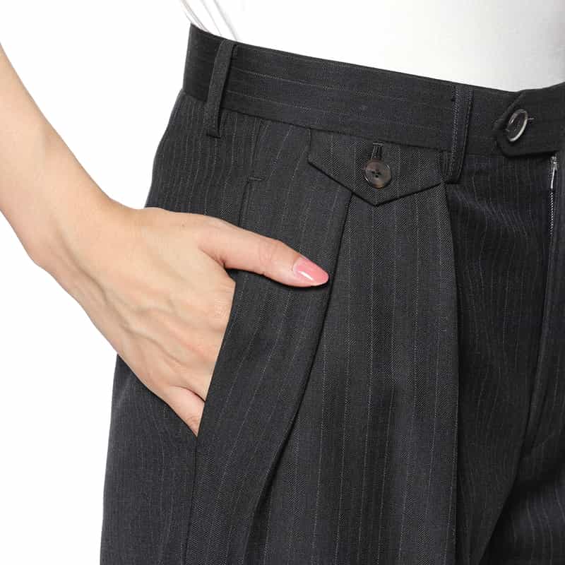 AURALEE AURALEE＜オーラリー＞ セットアップ ストライプ柄タックパンツ NAVY