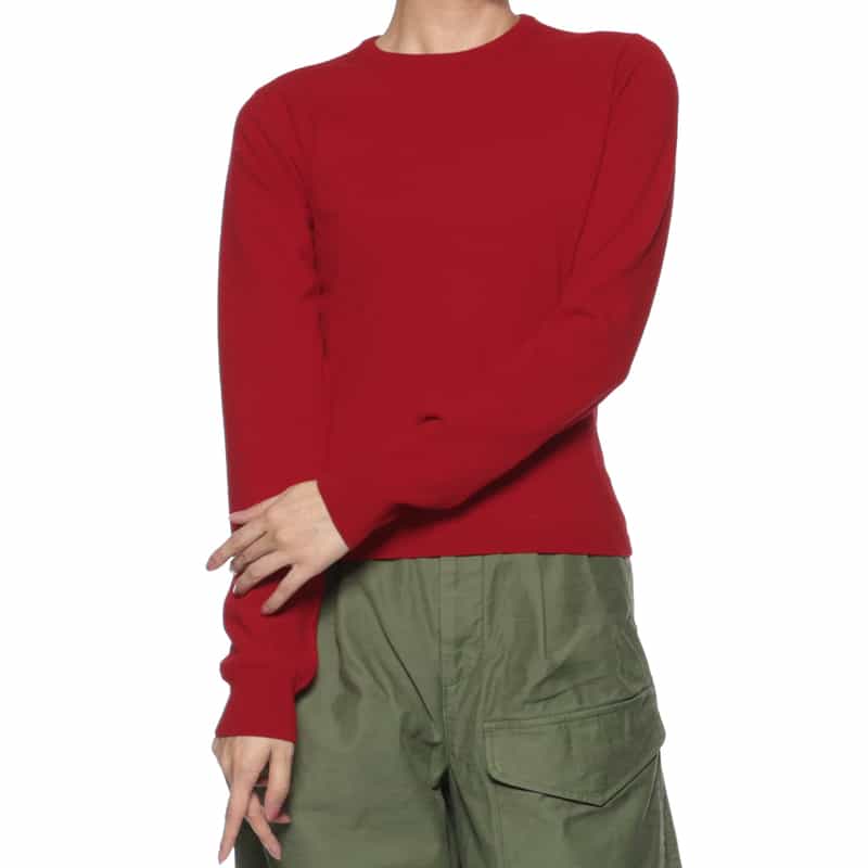 AURALEE AURALEE＜オーラリー＞ ウール素材クルーネックニットプルオーバー RED