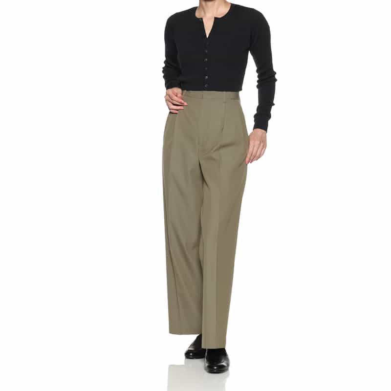 AURALEE AURALEE＜オーラリー＞ タック入りウールパンツ KHAKI