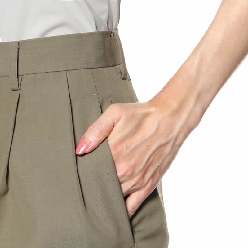 AURALEE AURALEE＜オーラリー＞ タック入りウールパンツ KHAKI