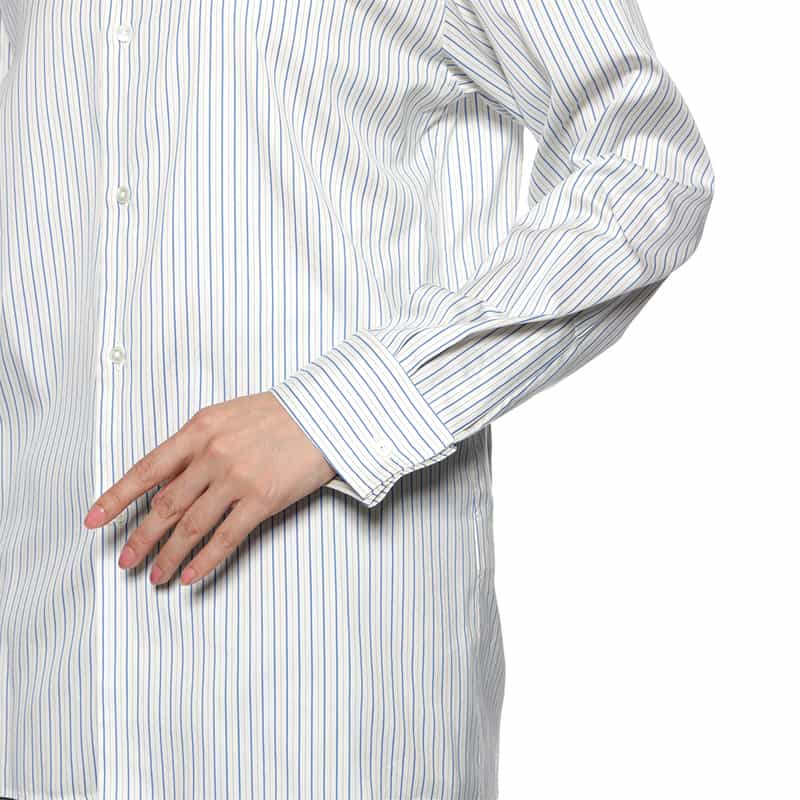 AURALEE AURALEE＜オーラリー＞ ストライプ柄ダブルカフシャツ WHITE