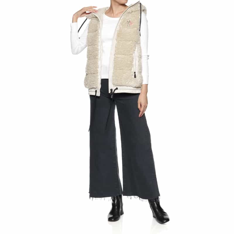 MONCLER GRENOBLE MONCLER GRENOBLE＜モンクレール グルノーブル＞ フリースダウンベスト IVORY