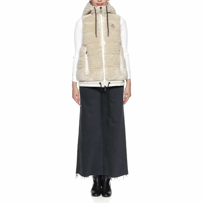 MONCLER GRENOBLE MONCLER GRENOBLE＜モンクレール グルノーブル＞ フリースダウンベスト IVORY