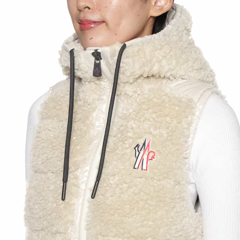 MONCLER GRENOBLE MONCLER GRENOBLE＜モンクレール グルノーブル＞ フリースダウンベスト IVORY