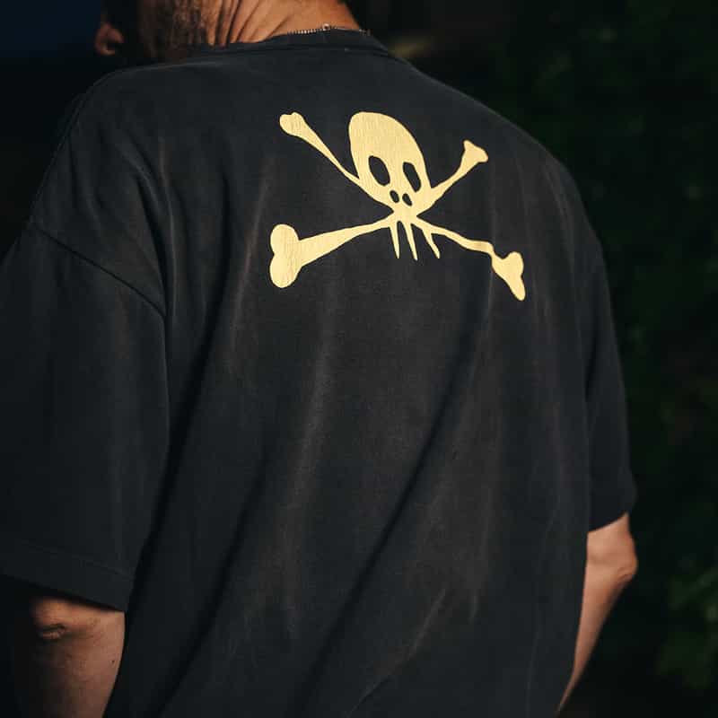 SAINT MXXXXXX SAINT MXXXXXX＜セント マイケル＞ ヴィンテージ加工プリントTシャツ BLACK