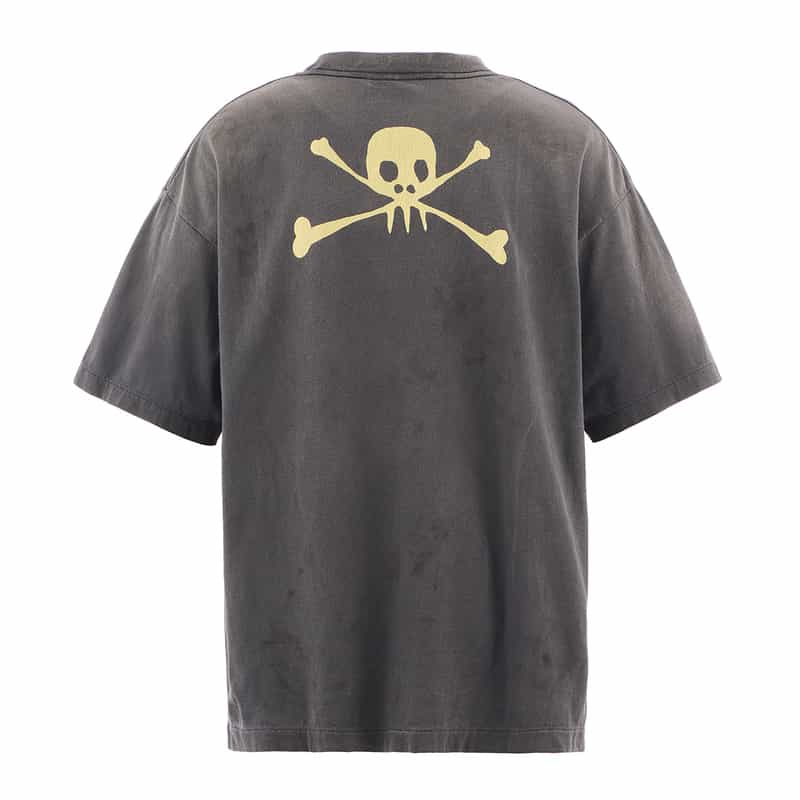 SAINT MXXXXXX SAINT MXXXXXX＜セント マイケル＞ ヴィンテージ加工プリントTシャツ BLACK