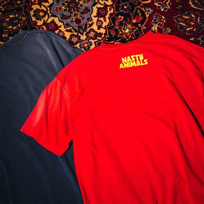 SAINT MXXXXXX SAINT MXXXXXX＜セント マイケル＞ ヴィンテージ加工ロゴ入りTシャツ RED