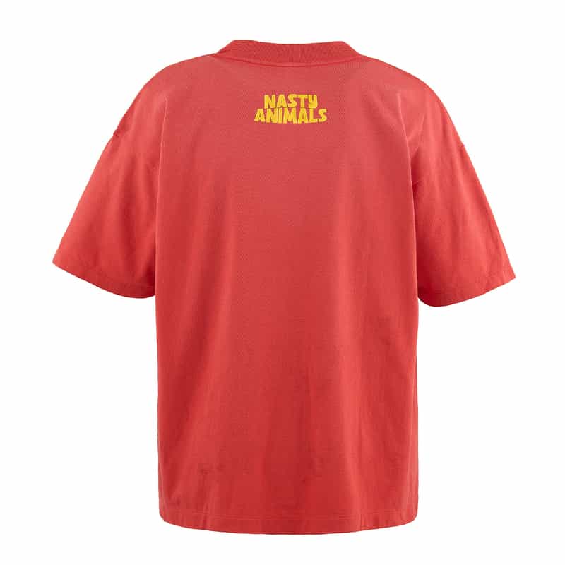 SAINT MXXXXXX SAINT MXXXXXX＜セント マイケル＞ ヴィンテージ加工ロゴ入りTシャツ RED