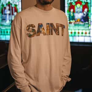 SAINT MXXXXXX＜セント マイケル＞ プリントロゴ入りロングスリーブTシャツ