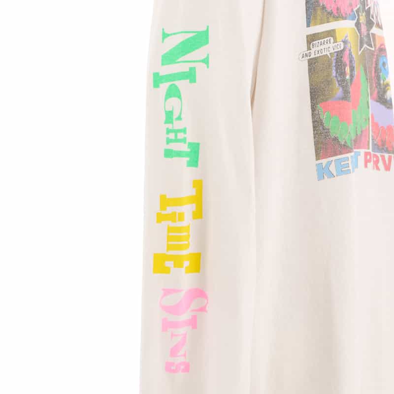 SAINT MXXXXXX SAINT MXXXXXX＜セント マイケル＞ ヴィンテージ加工ロングスリーブプリントTシャツ WHITE