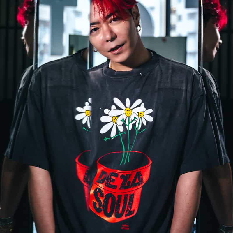 SAINT MXXXXXX SAINT MXXXXXX＜セント マイケル＞ ヴィンテージ加工プリントTシャツ BLACK