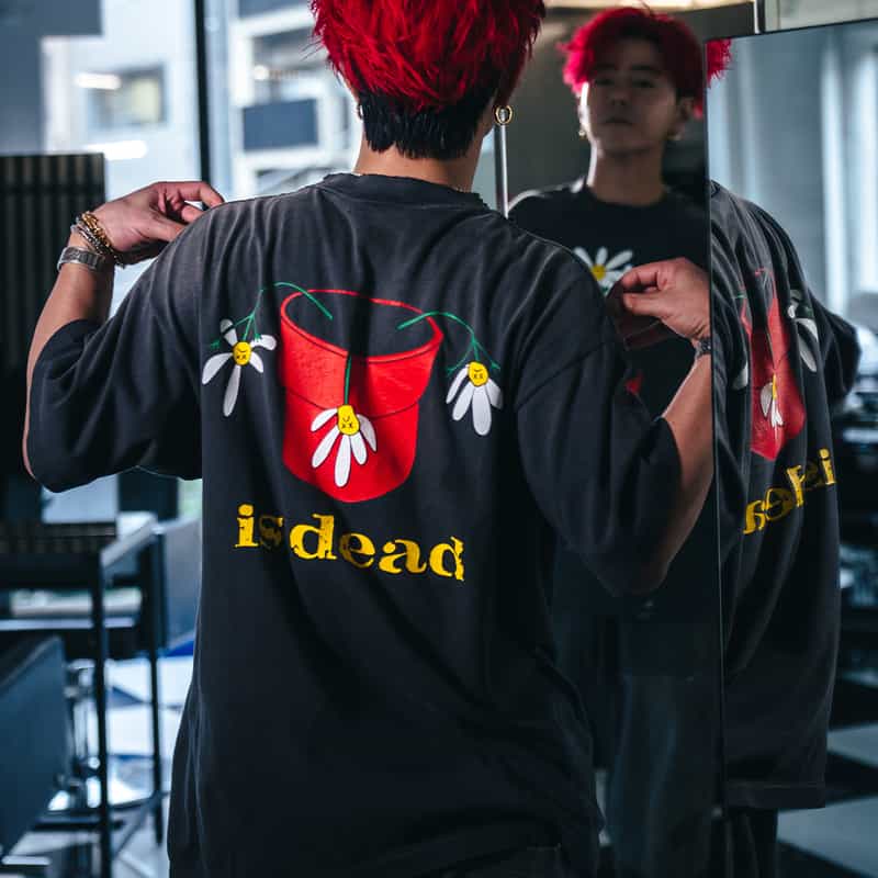 SAINT MXXXXXX SAINT MXXXXXX＜セント マイケル＞ ヴィンテージ加工プリントTシャツ BLACK