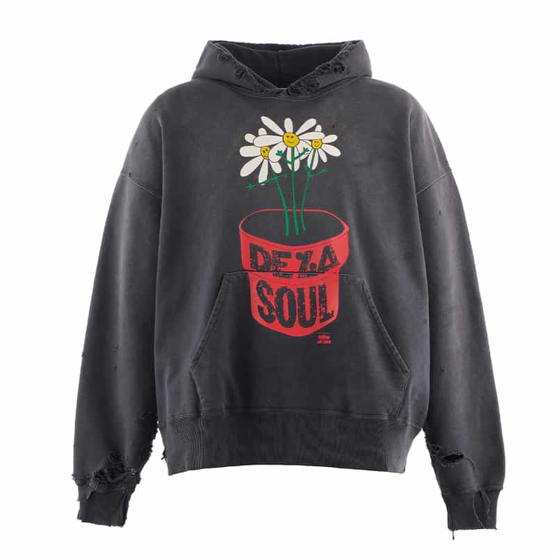 SAINT MXXXXXX SAINT MXXXXXX＜セント マイケル＞ ヴィンテージ加工スウェットフーディ BLACK