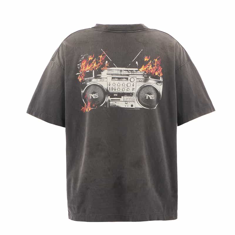 SAINT MXXXXXX SAINT MXXXXXX<セント マイケル> ヴィンテージ加工プリントTシャツ BLACK