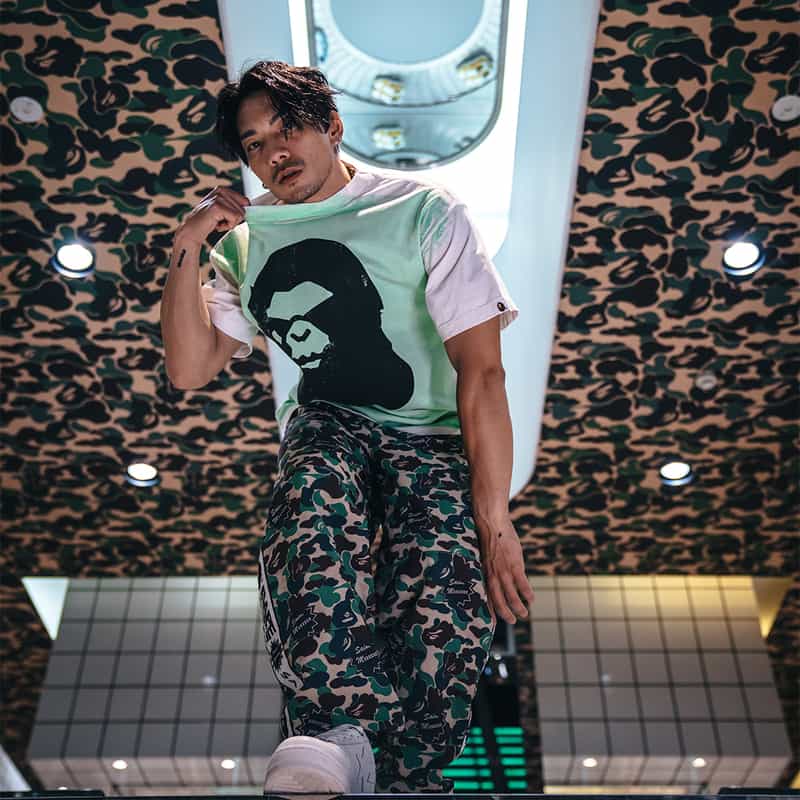 SAINT MXXXXXX SAINT MXXXXXX＜セント マイケル＞ ヴィンテージ加工Tシャツ GREEN