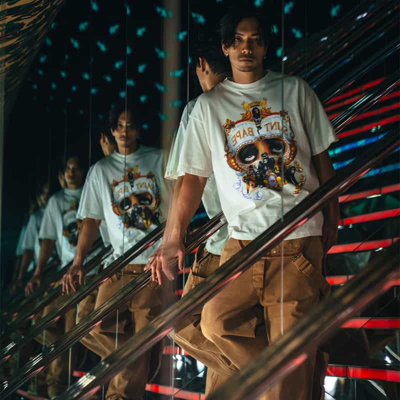 SAINT MXXXXXX SAINT MXXXXXX＜セント マイケル＞ ヴィンテージ加工Tシャツ WHITE