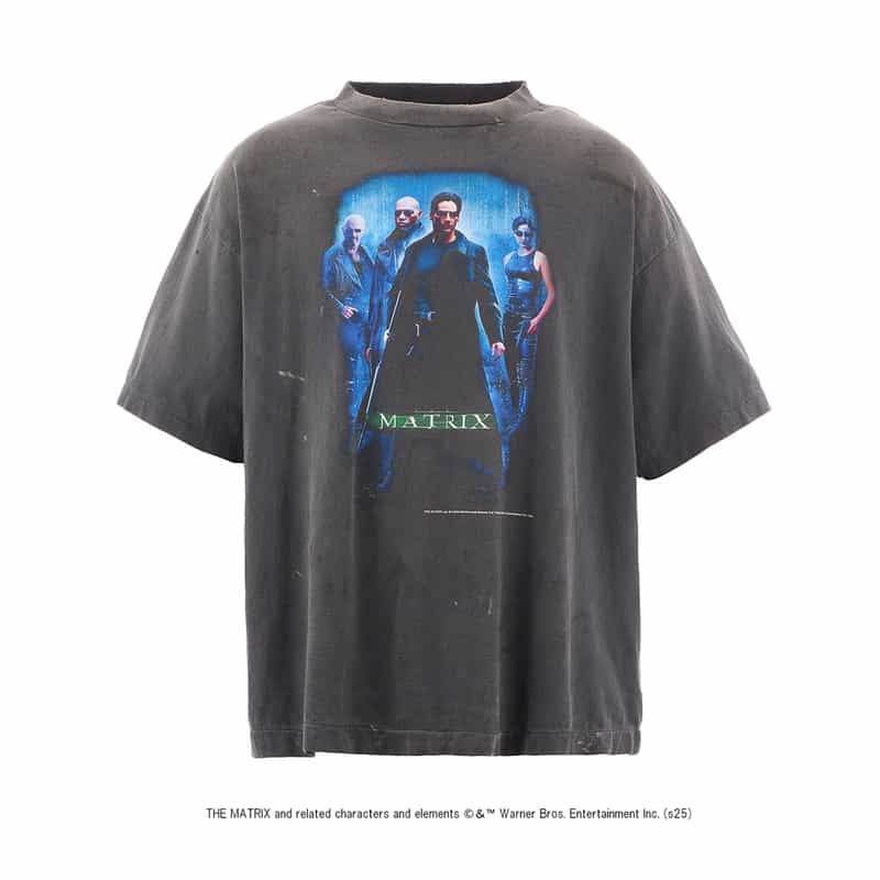 SAINT MXXXXXX SAINT MXXXXXX＜セント マイケル＞ ヴィンテージ加工Tシャツ BLACK