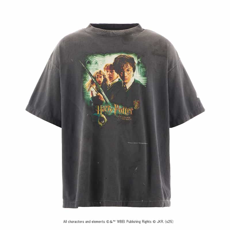 SAINT MXXXXXX SAINT MXXXXXX＜セント マイケル＞ ヴィンテージ加工プリントTシャツ BLACK