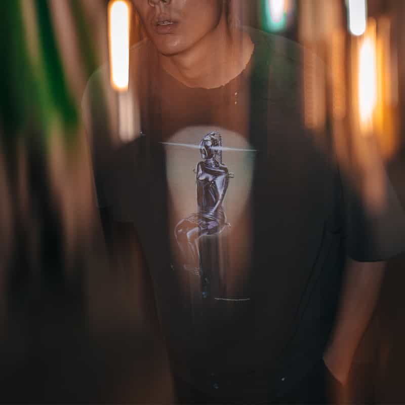 SAINT MXXXXXX SAINT MXXXXXX＜セント マイケル＞ ヴィンテージ加工Tシャツ BLACK