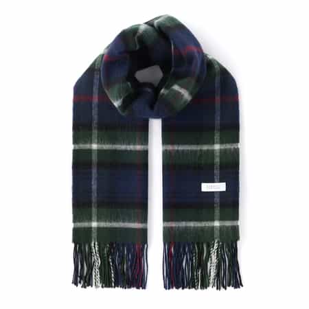 チェック柄フリンジスカーフ