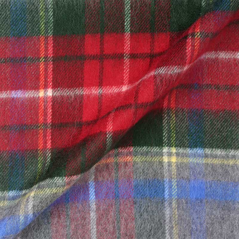 BARNEYS NEW YORK チェック柄フリンジスカーフ RED