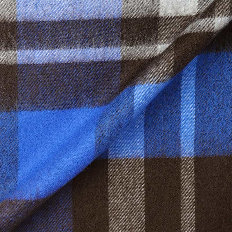 BARNEYS NEW YORK チェック柄フリンジスカーフ BROWN